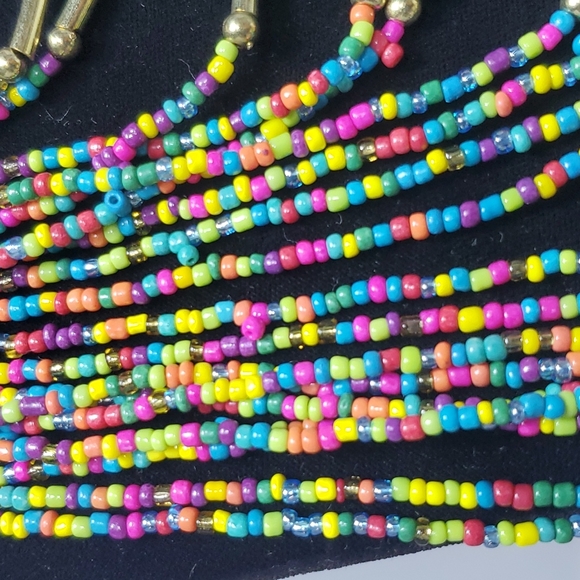 Signature multi color necklace with gold bars - Picture 2 of 5